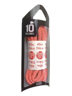 10 Seconds ® Reflexall ® Athletic Jumbo Round Laces | Hot Red Honeycomb Reflective