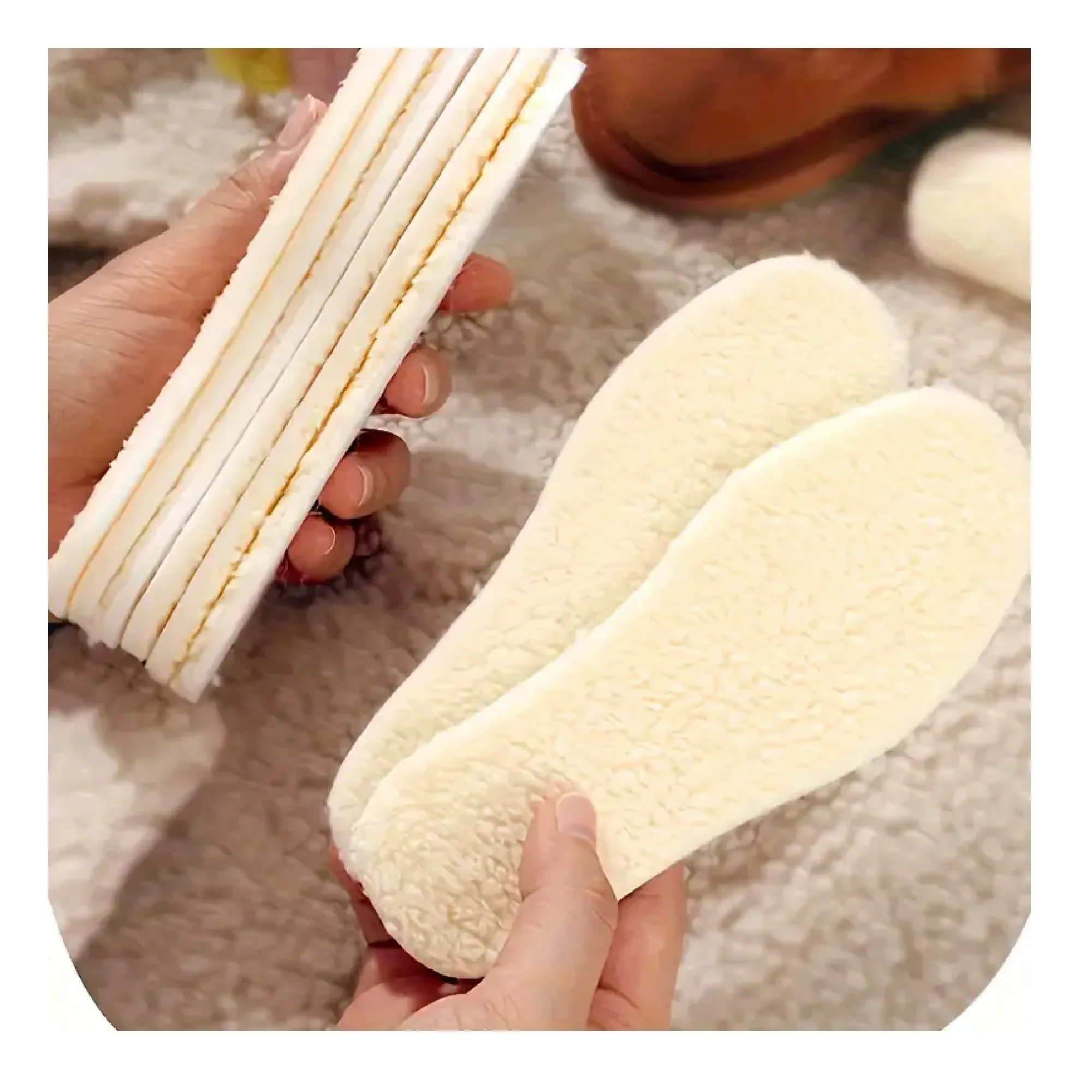 1pair Plus Velvet Thickened Cuttable Insoles, Sweat Wicking Moisture-proof Comfortable Insoles