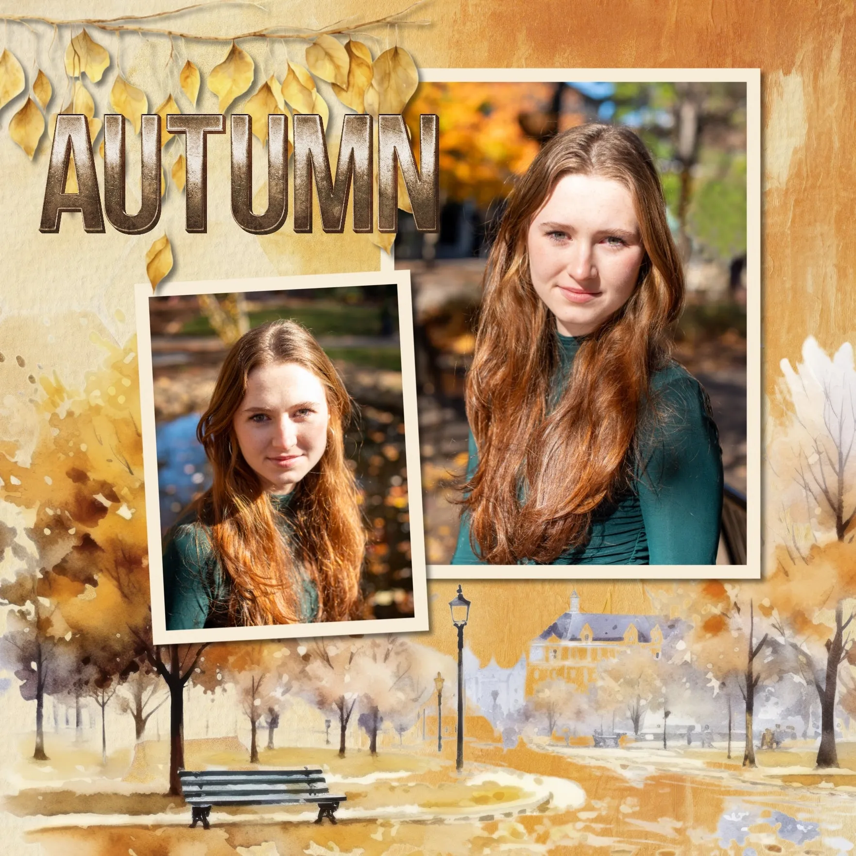 Autumn Watercolor Digital Scrapbook Bundle