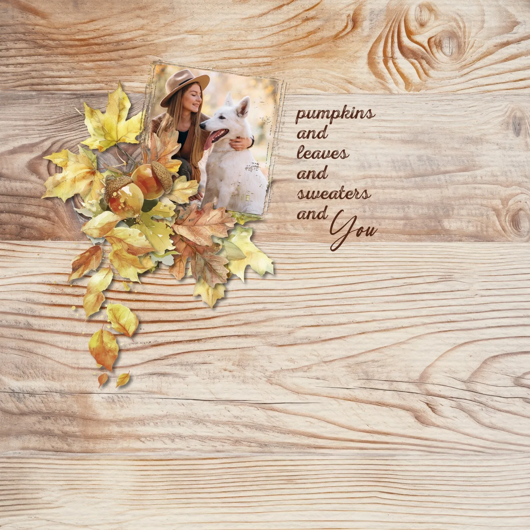 Autumn Watercolor Digital Scrapbook Bundle