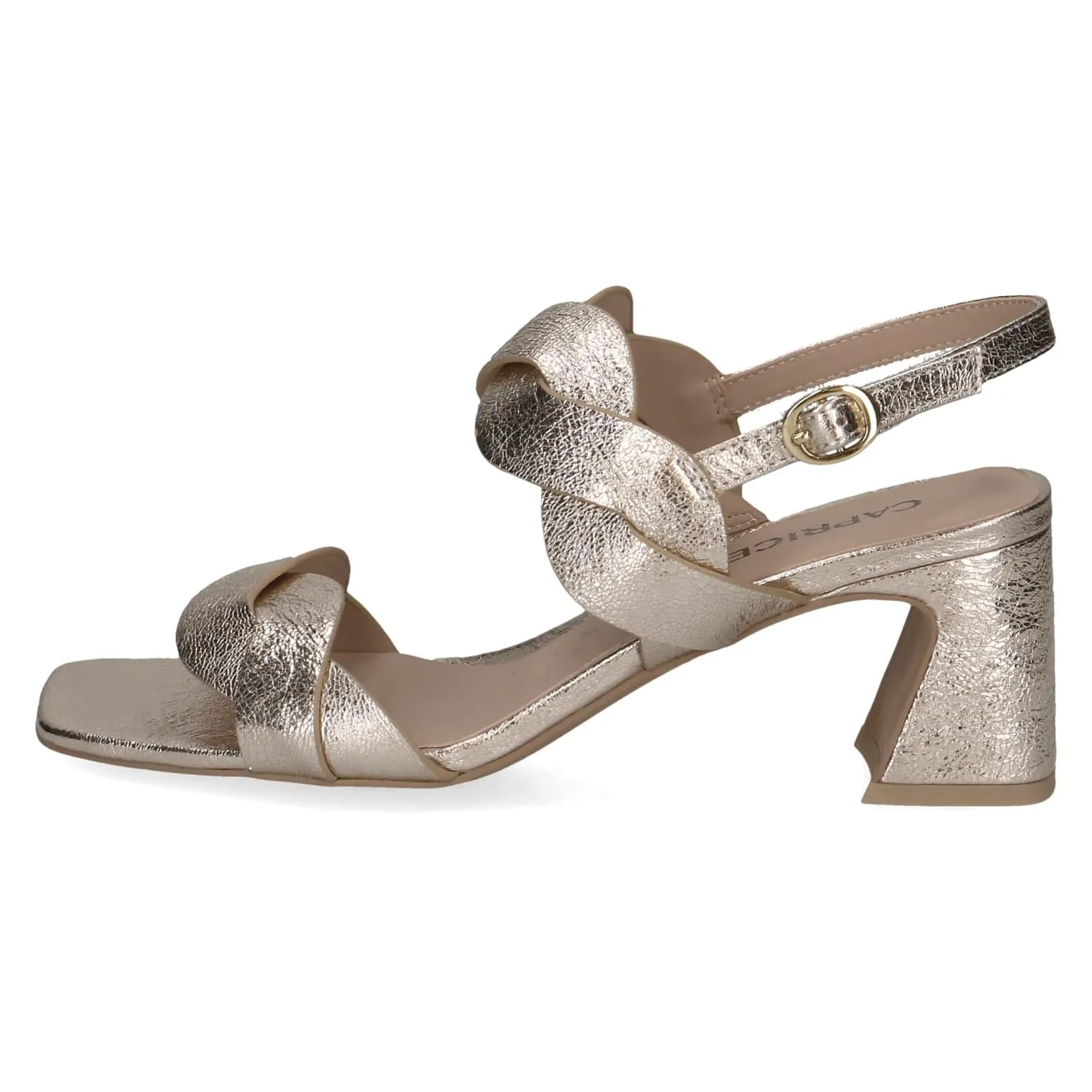 Caprice 9-28317-42 978 Ladies Light Gold Leather Buckle Sandals