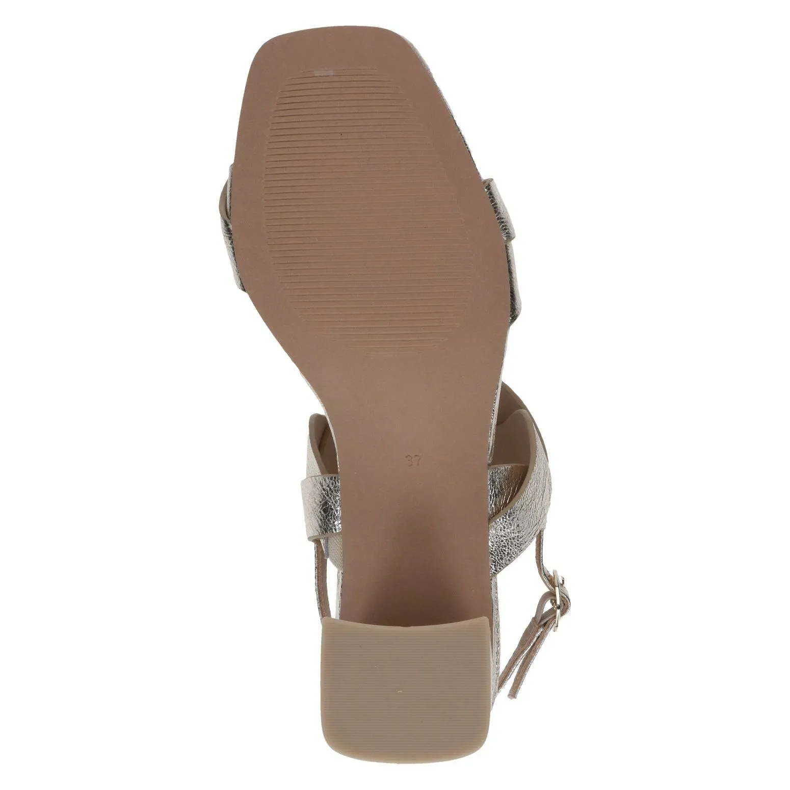 Caprice 9-28317-42 978 Ladies Light Gold Leather Buckle Sandals