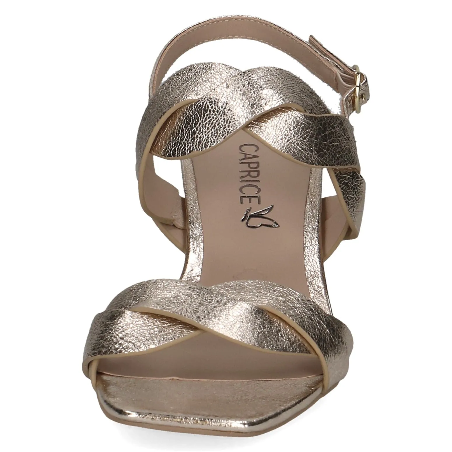 Caprice 9-28317-42 978 Ladies Light Gold Leather Buckle Sandals