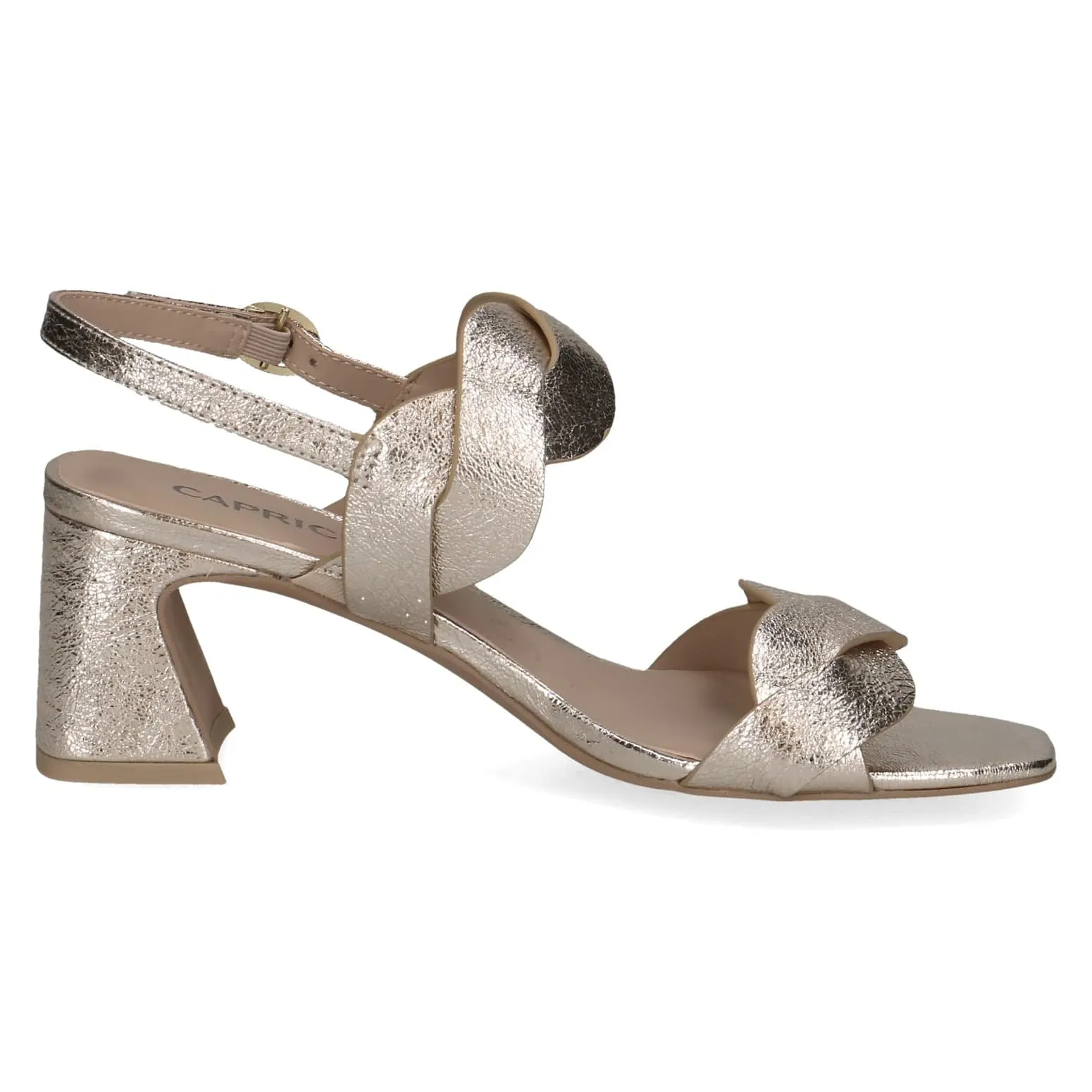 Caprice 9-28317-42 978 Ladies Light Gold Leather Buckle Sandals