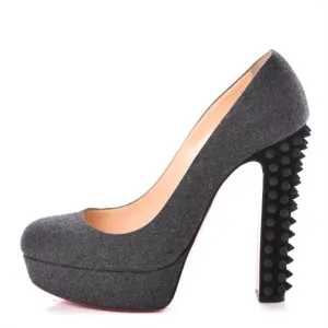 Christian Louboutin Grey Flannel Veau Velours Taclou Pumps Platforms