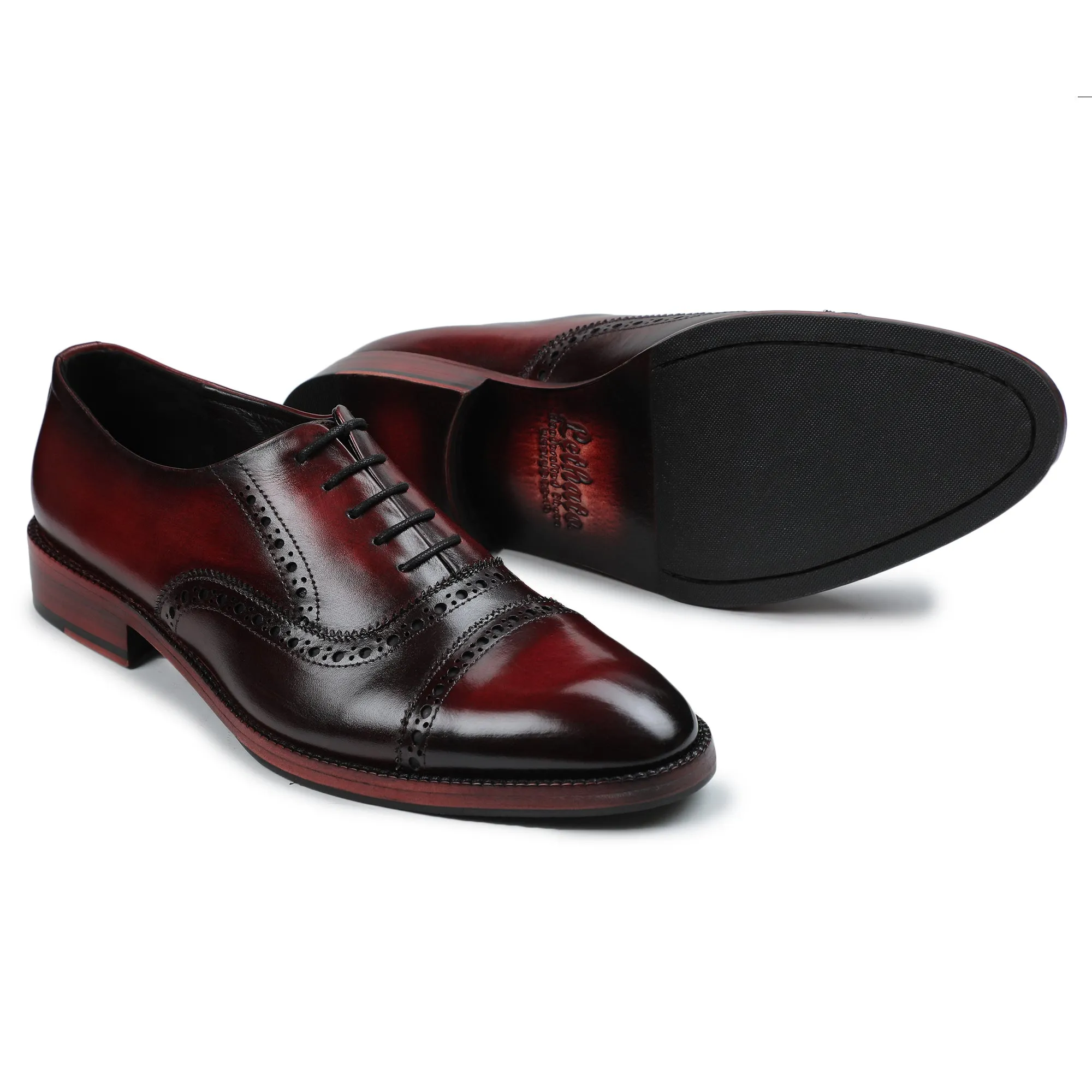 Classic Captoe Oxford - Wine Red