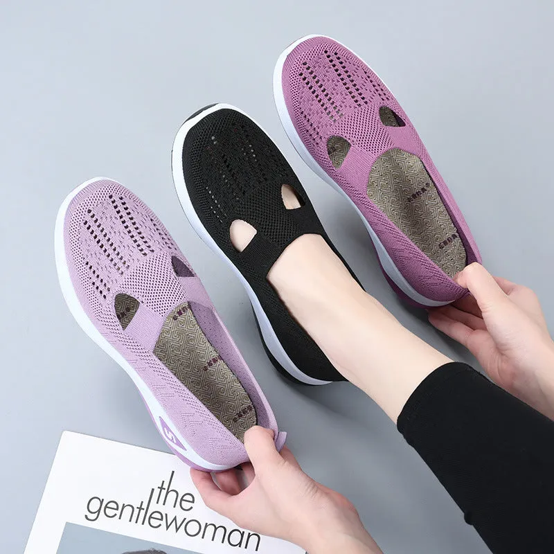 Comfortable Breathable Platform Loafers Slip On Loafer Wide Width Shoes For Women