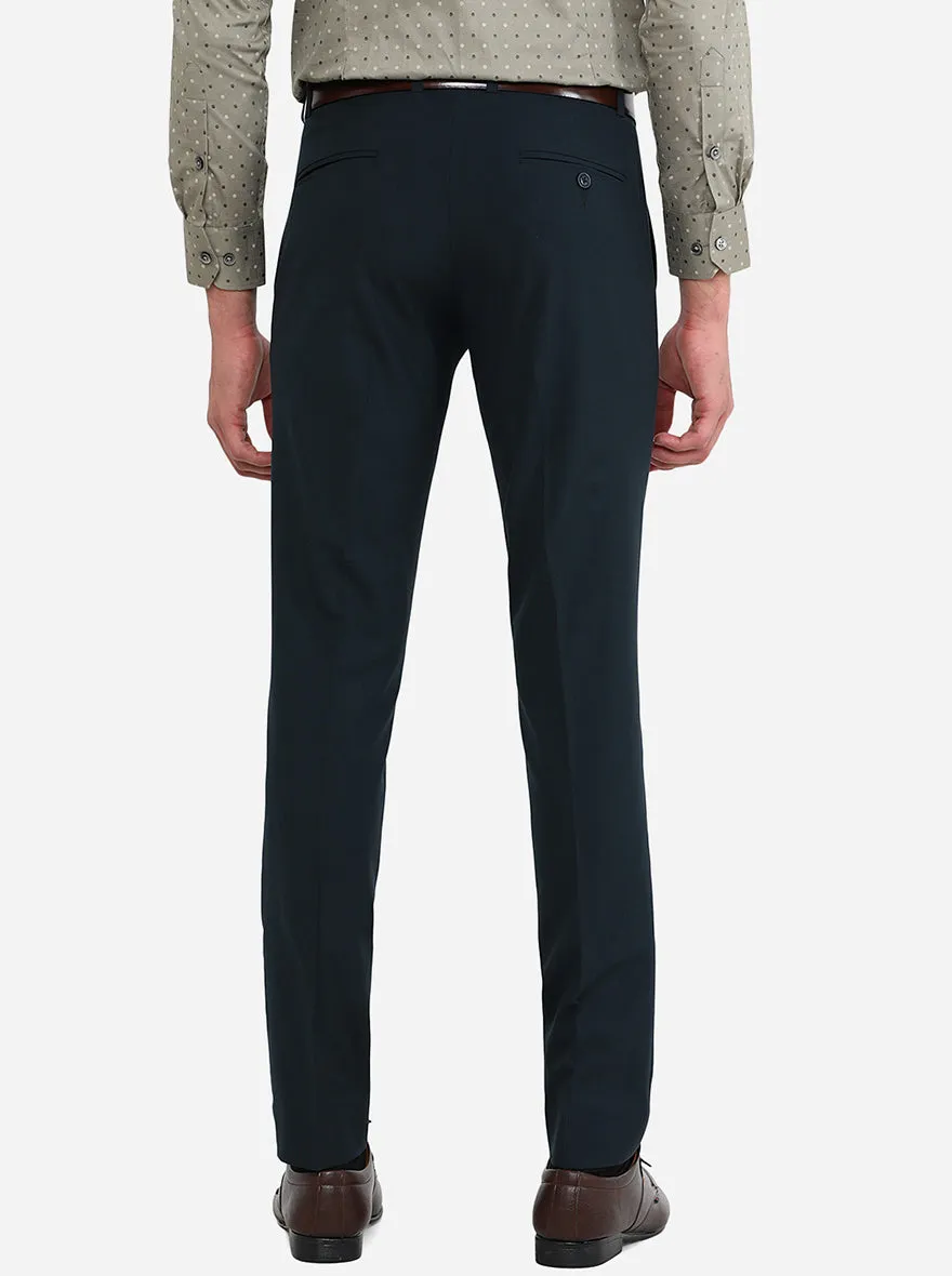 Dark Green Solid Super Slim Fit Formal Trouser | JB Studio