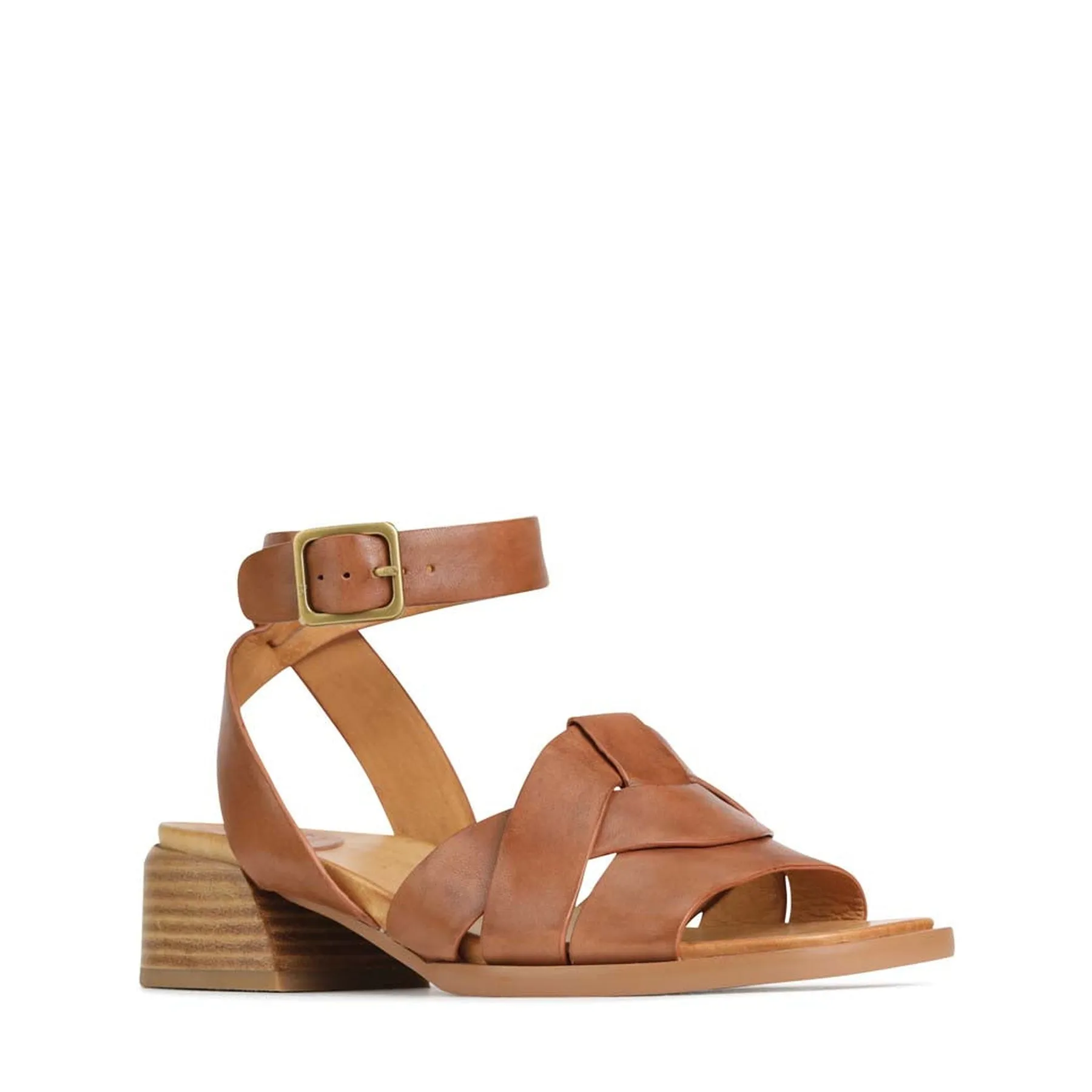 ELSA LEATHER HEEL SANDALS