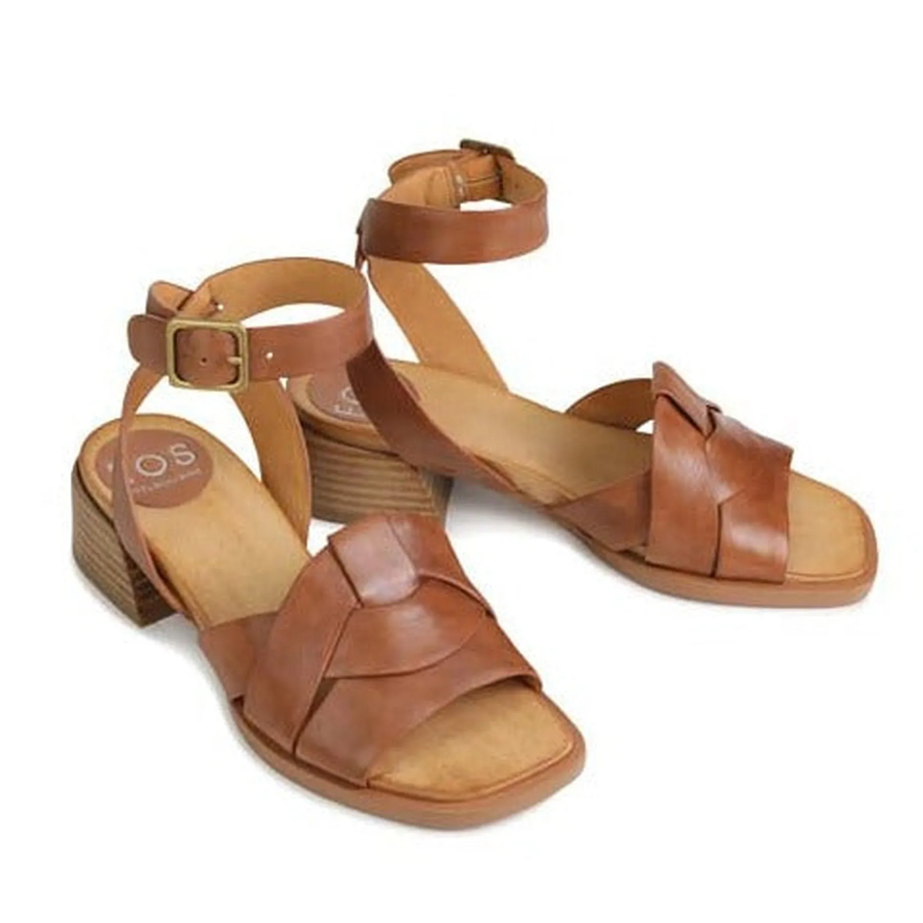 ELSA LEATHER HEEL SANDALS