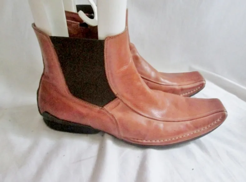 EUC Mens STEVE MADDEN DAGGAR Leather ANKLE BOOTS Shoes 11 BROWN CARAMEL