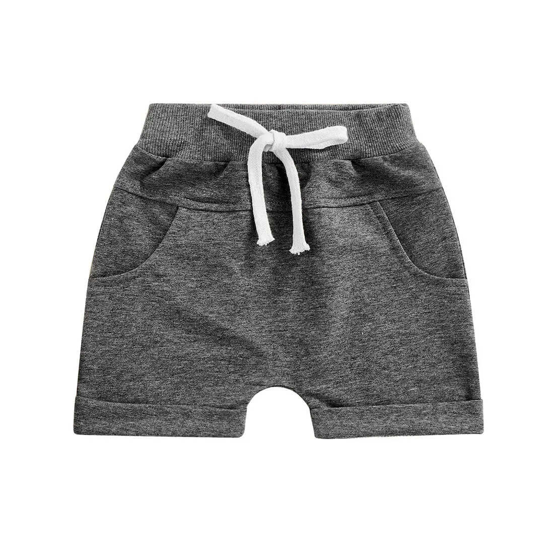 Gray Solid Baby Shorts