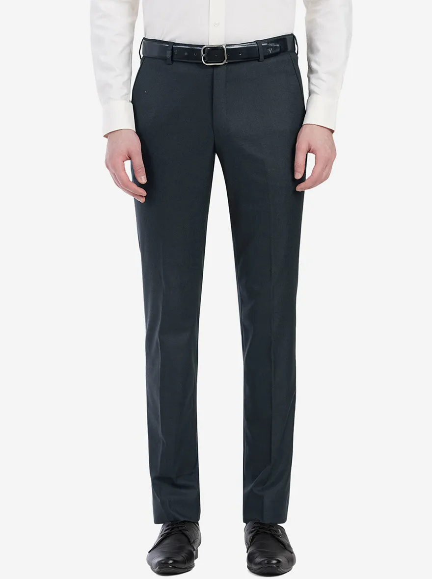 Grey Solid Slim Fit Formal Trouser | JB Studio