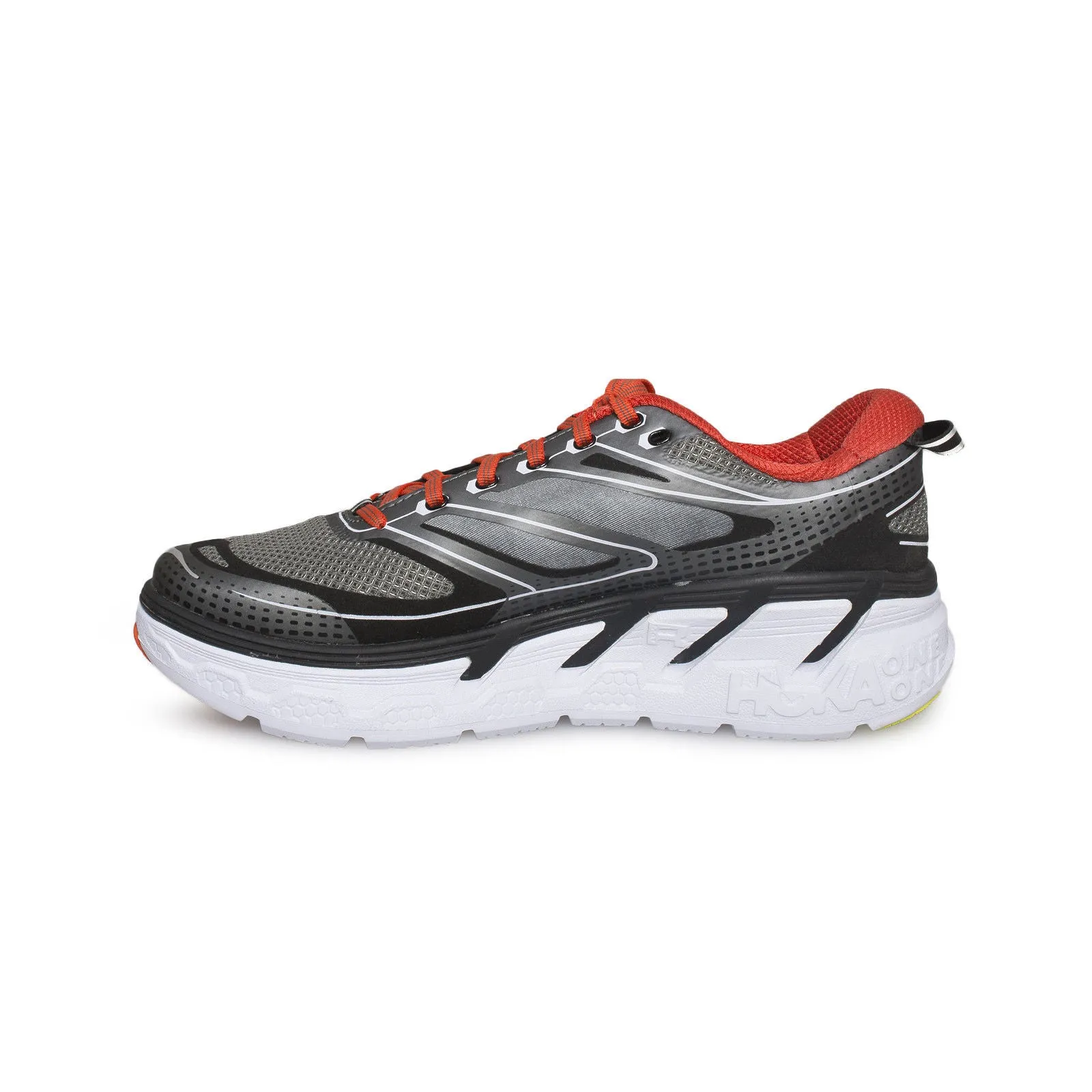 Hoka One One Mens Conquest 3 Grey / Orange Flash Running Shoes