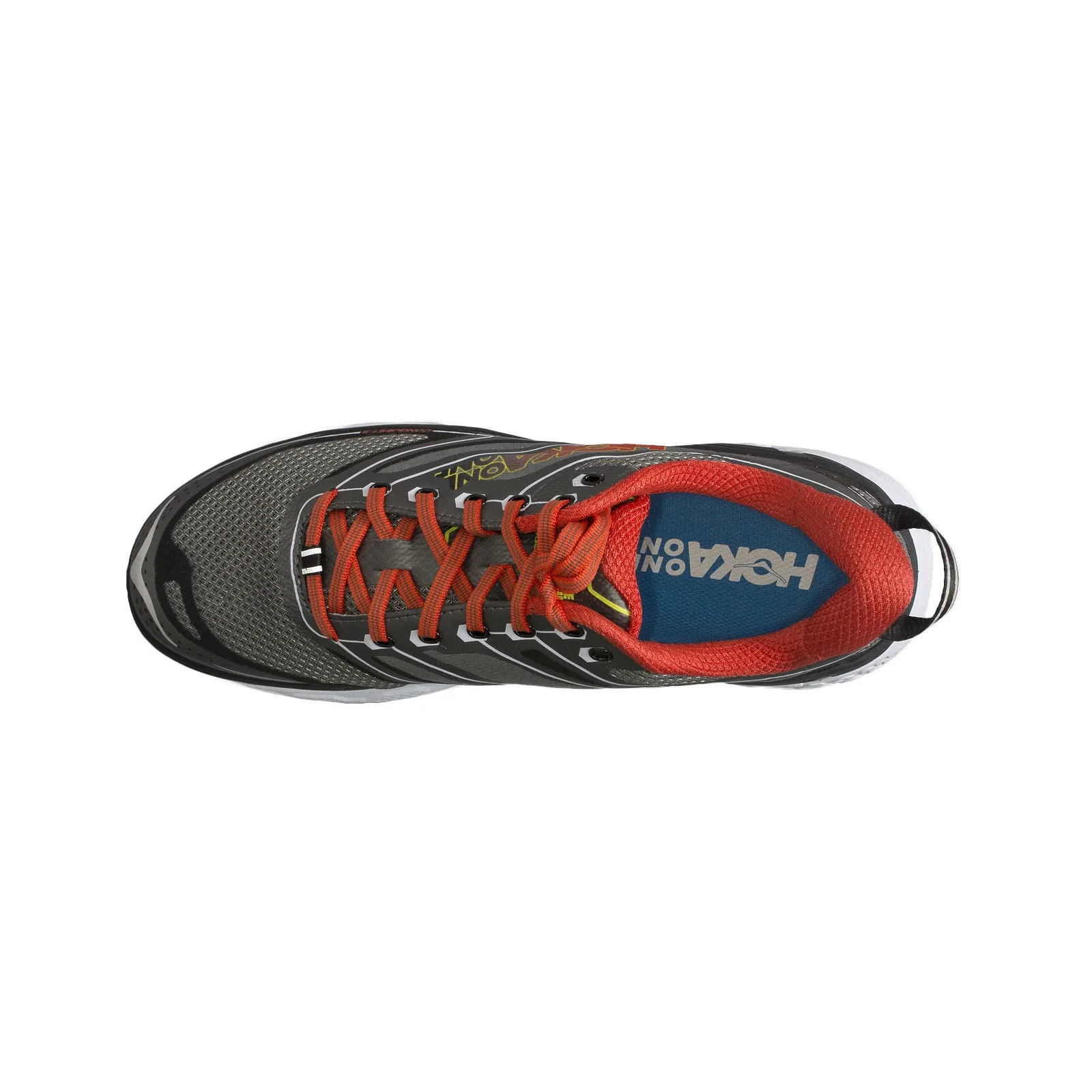 Hoka One One Mens Conquest 3 Grey / Orange Flash Running Shoes