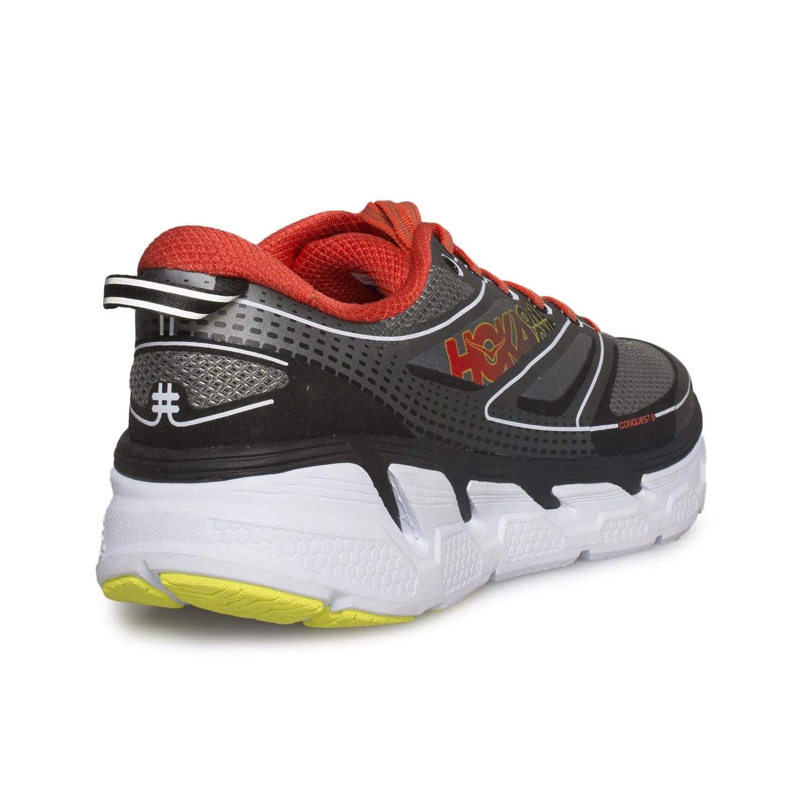 Hoka One One Mens Conquest 3 Grey / Orange Flash Running Shoes