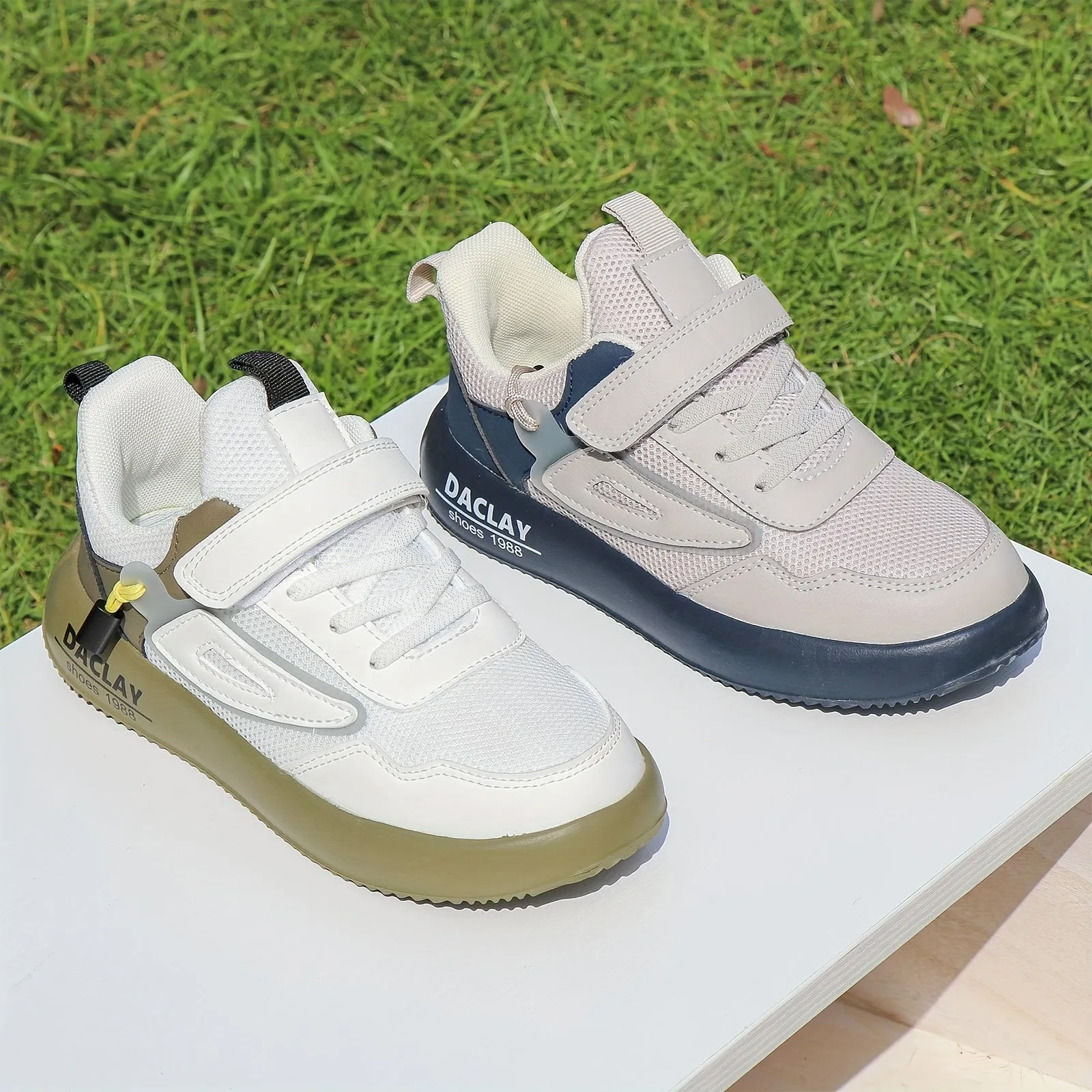 Kids' Vintage Street Sneakers - Breathable PU & Fabric Upper, EVA Sole, Round Toe. Ideal for Casual Wear, Hiking, and Daily Outdoor Activities (Spring/Fall/Summer).