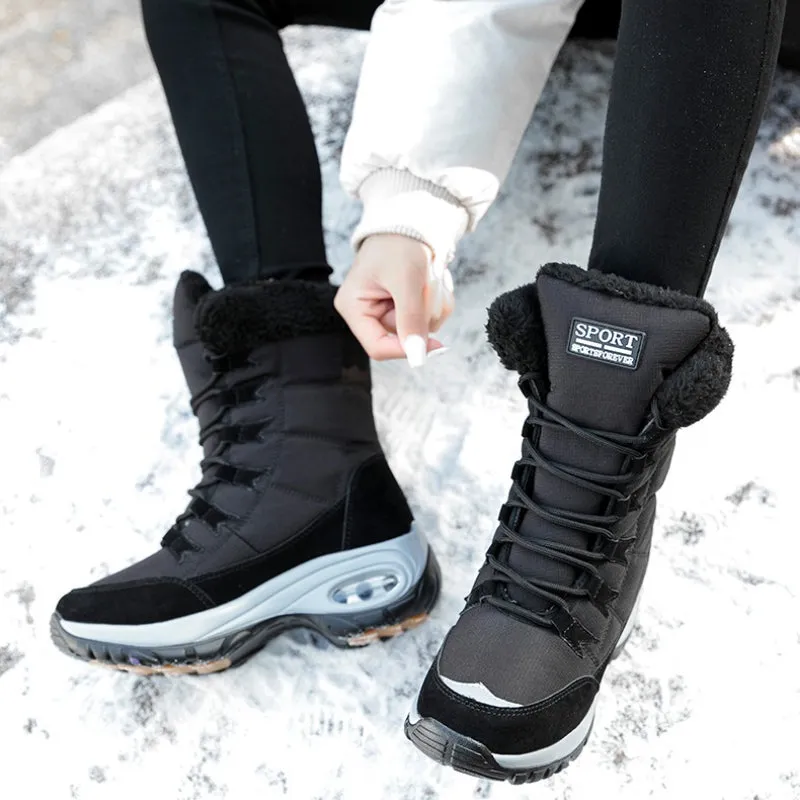 Lace-up Mid-Calf Ergonomic Winter Snow Boots for Women