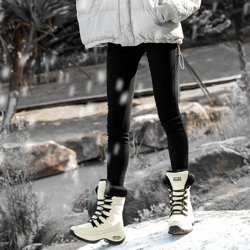 Lace-up Mid-Calf Ergonomic Winter Snow Boots for Women