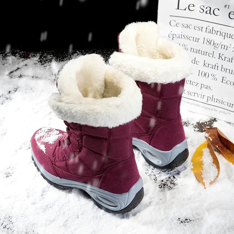 Lace-up Mid-Calf Ergonomic Winter Snow Boots for Women