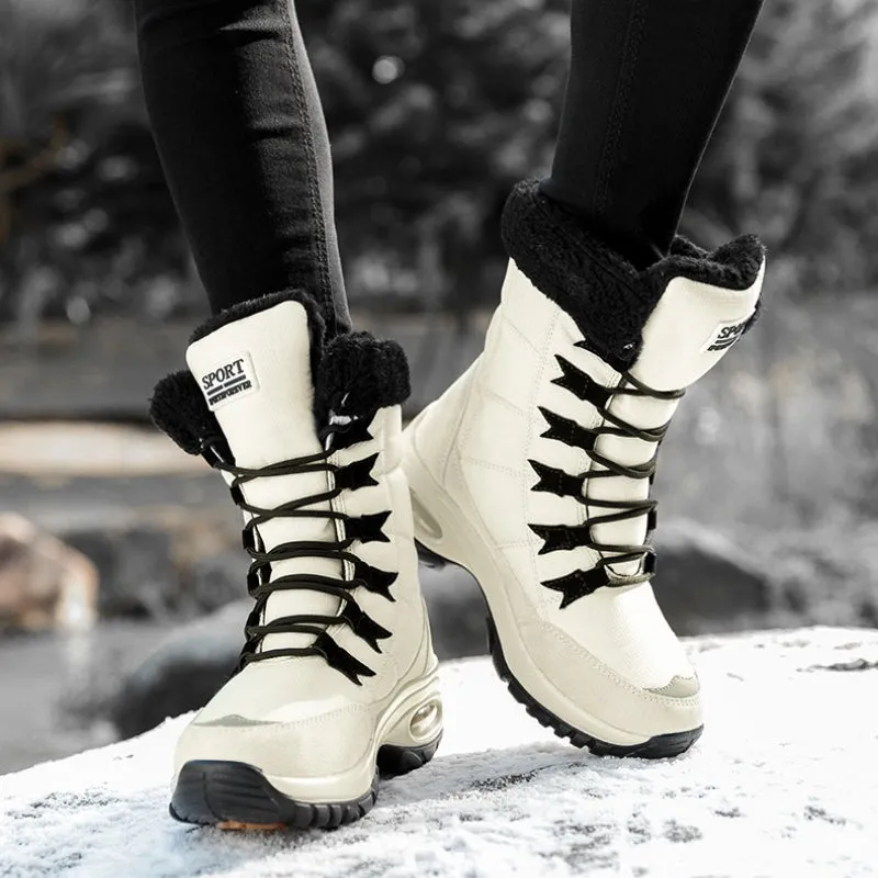 Lace-up Mid-Calf Ergonomic Winter Snow Boots for Women