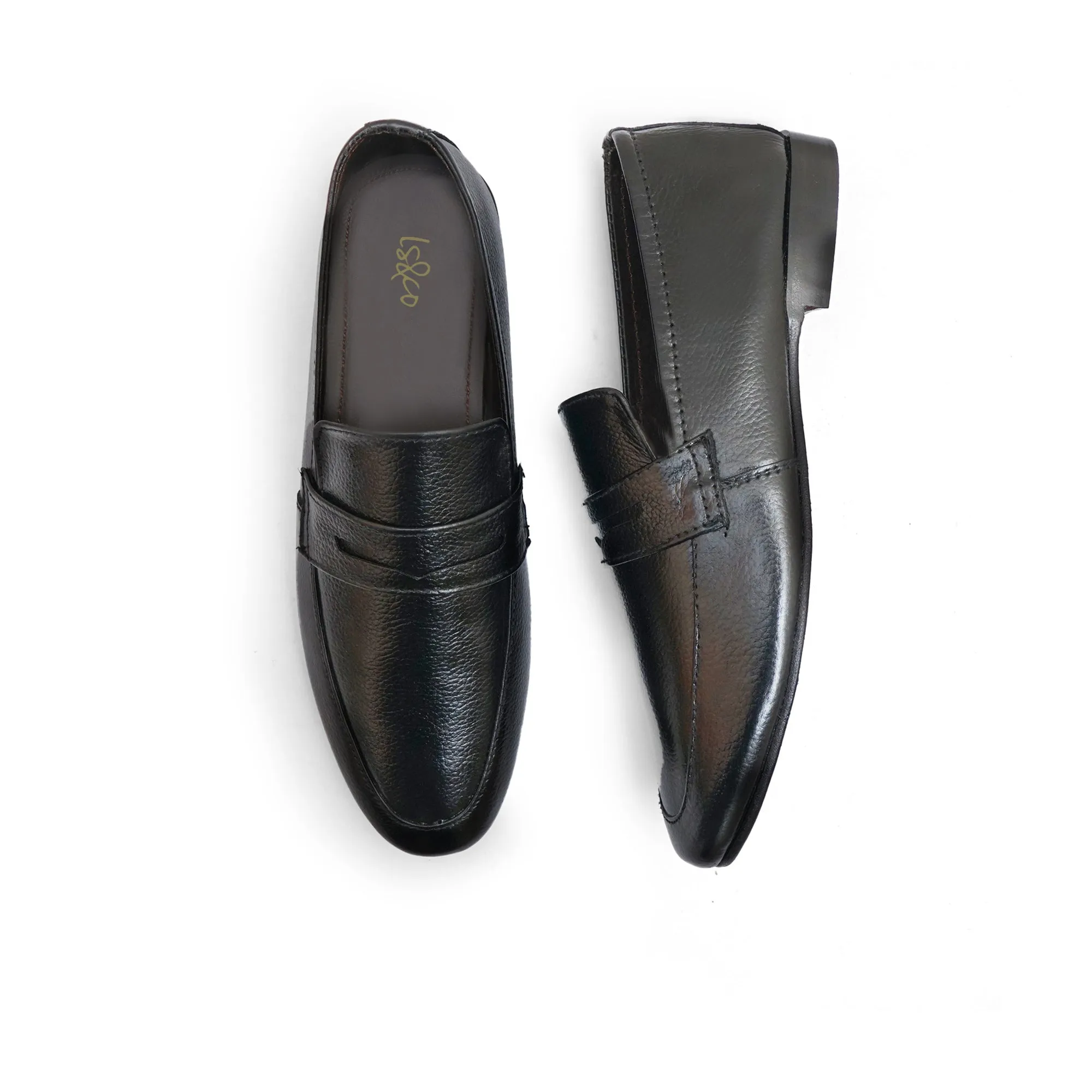 LS Pure Leather Handmade Mild Black Formal Shoes LS-0821