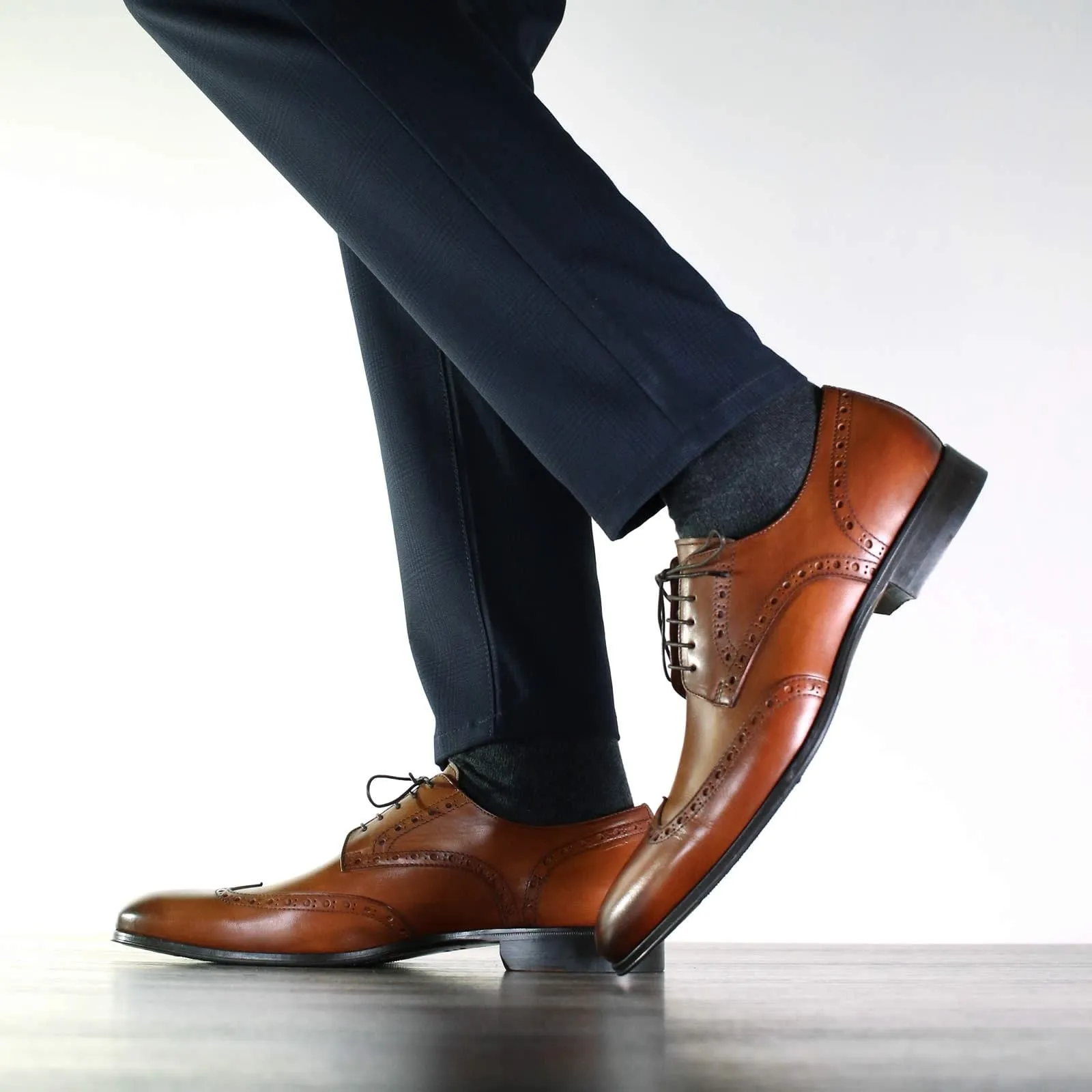 Madison Wingtip Derby Brogue Chestnut