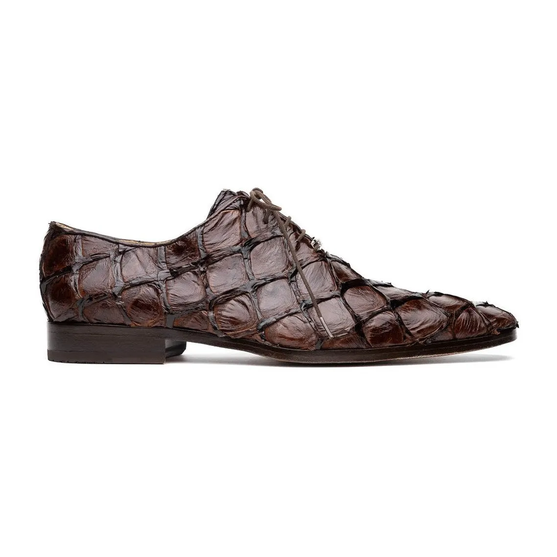 Marco Di Milano Olivieri Men's Shoes Exotic Pirarucu Leather Whole cut Oxfords (MDM1028)