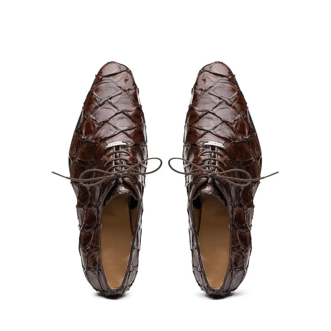 Marco Di Milano Olivieri Men's Shoes Exotic Pirarucu Leather Whole cut Oxfords (MDM1028)