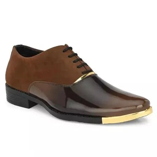 Mens Shiny Wear Premium Design High Quality Faux Leather Oxford Formal Shoes-JonasParamount