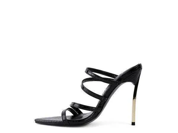 New Affair Croc Metal High Heeled Sandals