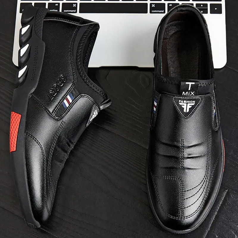 New Style Casual Leather Shoes Men's Breathable Board Shoes Soft Leather Casual Shoes