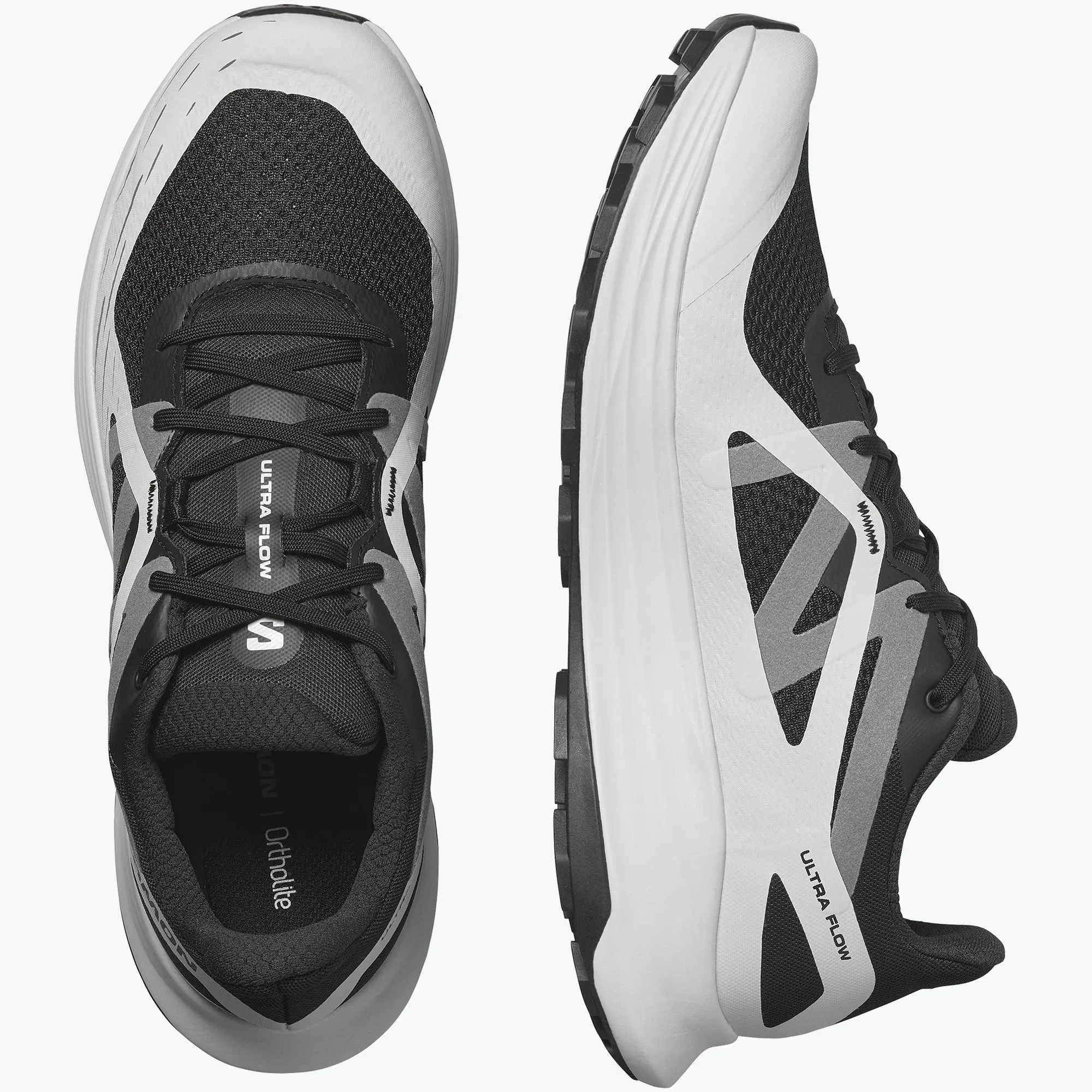 Salomon Men's ULTRA FLOW Men's Trail Running Shoes – Lightweight, Cushioned, and Versatile for Road-to-Trail Adventures, Black/Glacier Gray/Quiet Shade