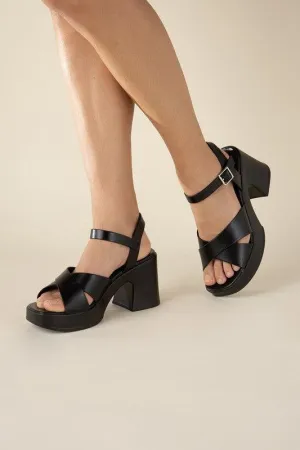 Tara Crisscross Sandal with Heel