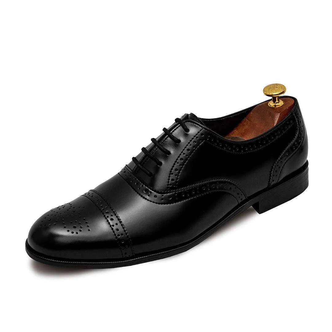 TERRY- BLACK BROGUE LACE UP