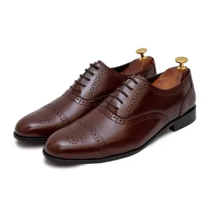 TERRY- DARK TAN BROGUE LACE UP