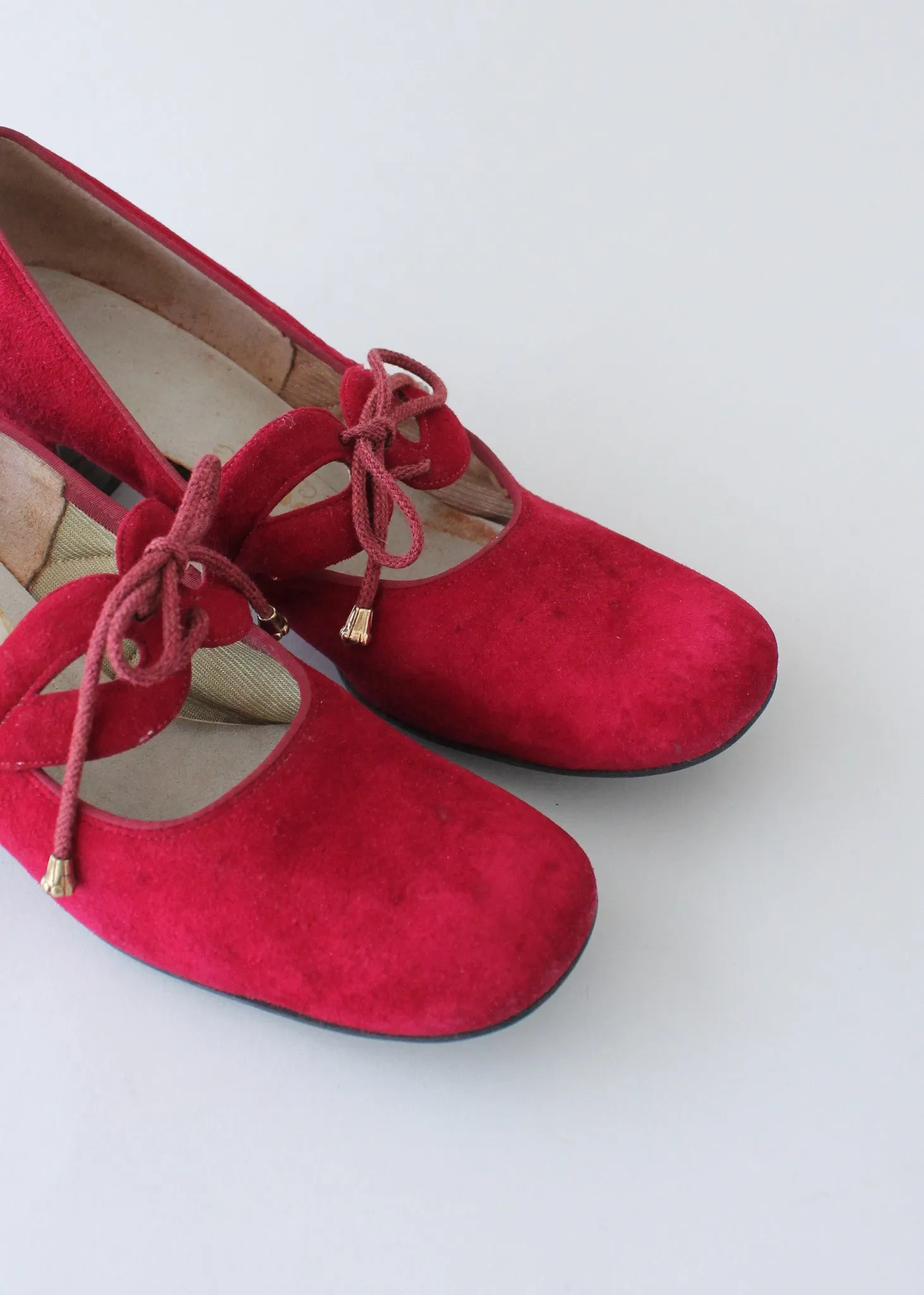 Vintage 1960s MOD Red Mary Janes Shoes