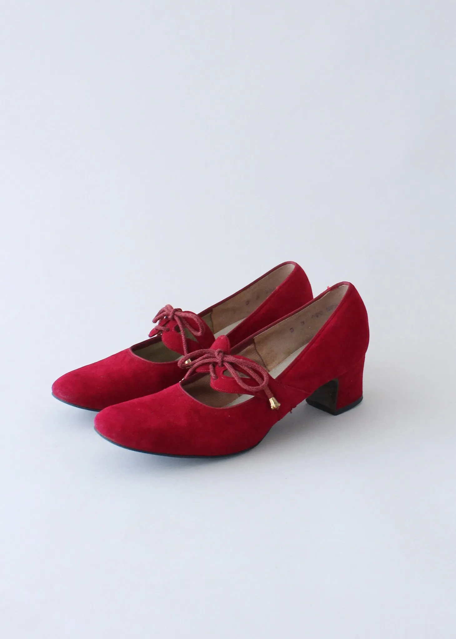 Vintage 1960s MOD Red Mary Janes Shoes