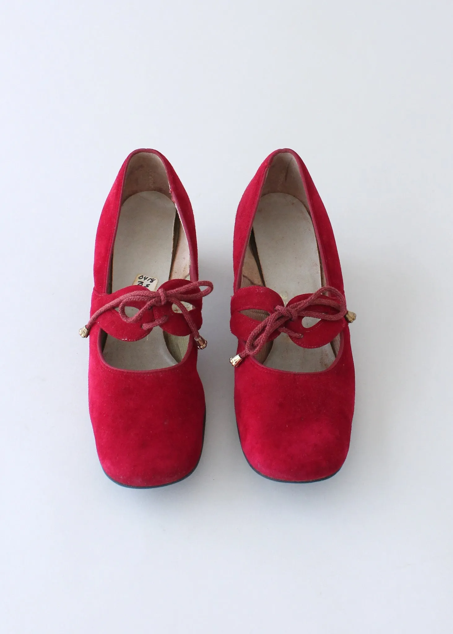 Vintage 1960s MOD Red Mary Janes Shoes