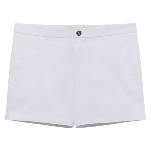 White Solid Stretch Holler Shorts