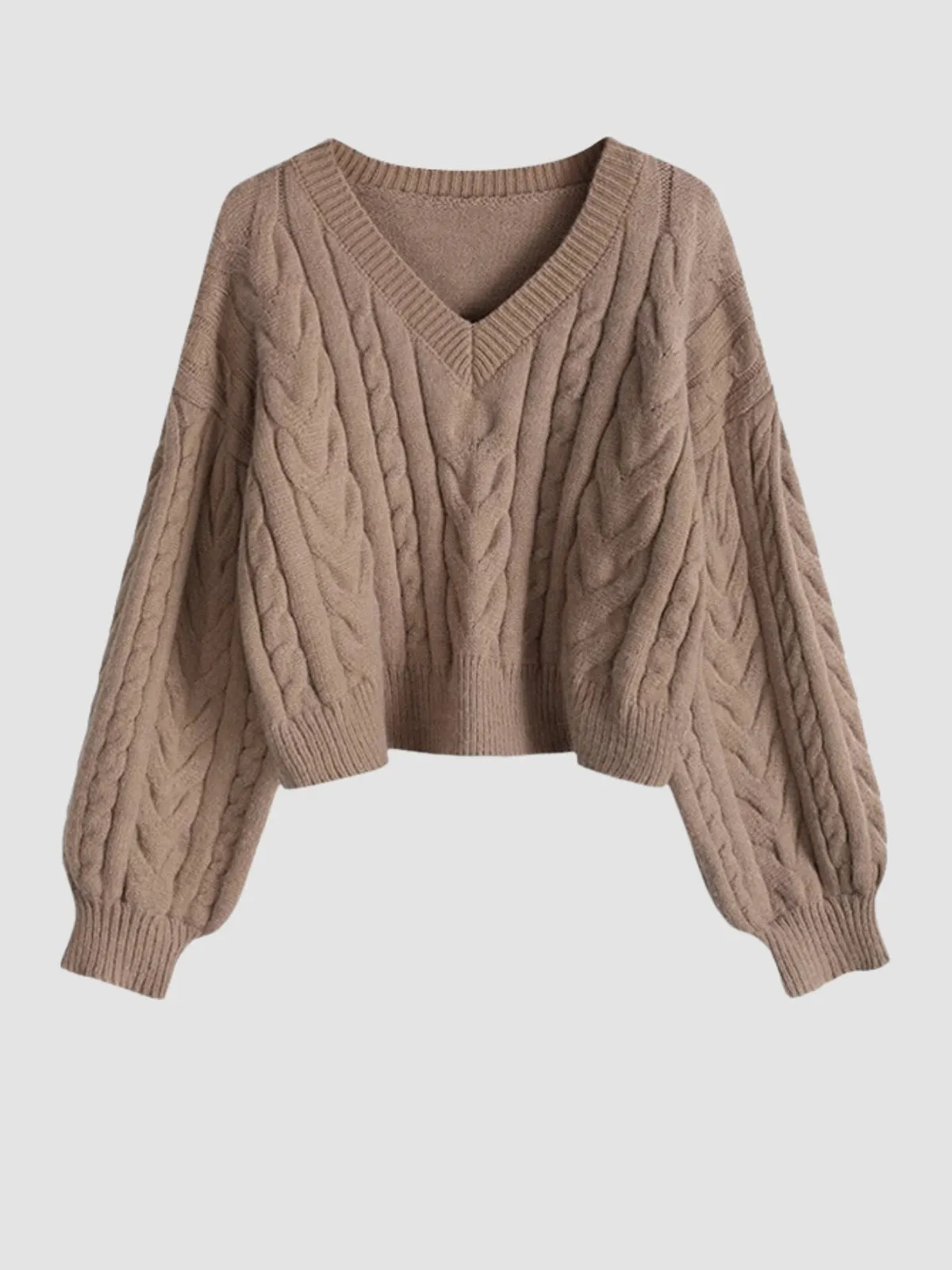 WLS V-Neck Short Soft Large Sweater