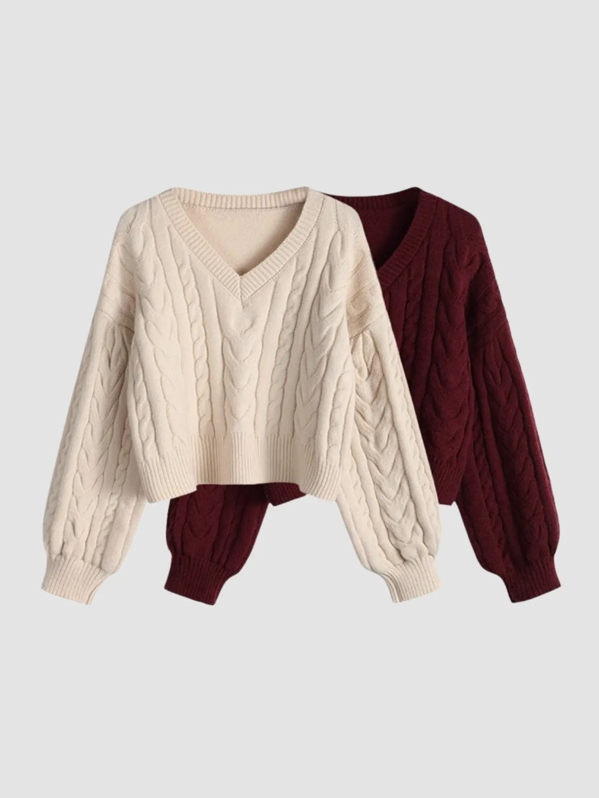 WLS V-Neck Short Soft Large Sweater