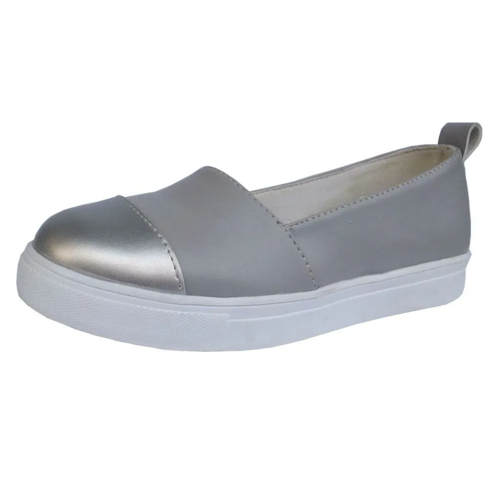 Women Casual Shoes Anti-slip Round Toe Comfortable Cushion Platform Slip-On