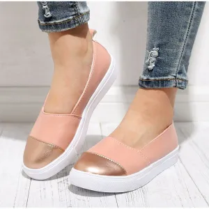 Women Casual Shoes Anti-slip Round Toe Comfortable Cushion Platform Slip-On